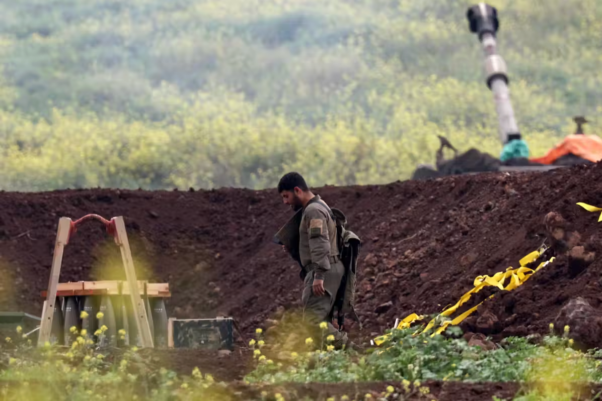 An Israeli soldier at an undisclosed position near the Israel-Lebanon border on March 15. Atef Safadi/EPA